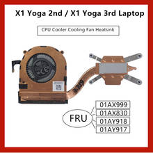 Para lenovo thinkpad x1 yoga 2nd 3rd cpu cooler ventilador de refrigeração dissipador calor fru 01ax999 01ax830 01ay918 01ay917 2024 - compre barato