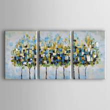 Arthyx 3 Pcs Hand Painted Abstract Trees Oil Painting on Canvas Modern Wall Art Picture For Living Room Home Decoration No Frame 2024 - buy cheap