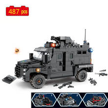 Brinquedo de blocos de construção, brinquedo da segunda guerra mundial, swat, cidade, polícia, veículo de missão, modelo diy, presentes 2024 - compre barato