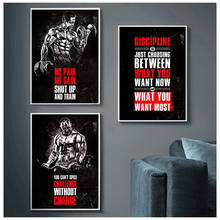 Muscle Bodybuilding Fitness Motivational Quotes Art Canvas Painting Poster Wall Picture Print for Home Gym Office Decor 2024 - buy cheap