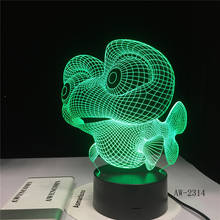 Creative Big-eye Fish 3D Night Light Colors 3D luminaria hLED lustre Acrylic Kids Children Gifts Party Decor Light AW-2314 2024 - buy cheap