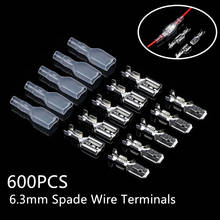 600PCS 6.3mm Spade Crimp Terminals Seal Female&Male Electrical Wire Connectors Crimping Terminal Connector Set 2024 - buy cheap
