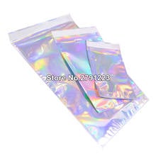 Bolsas de mensajería adhesivas con autosellado, sobres de plástico holográficos de polietileno con láser, 11,5x16,5 cm, 50 unidades 2024 - compra barato