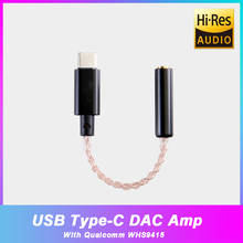 Qualcomm whs9415-amplificador de fone de ouvido portátil hifi tipo c, 3.5mm, adaptador de áudio snr, 123db, 128 pcm, decodificação 2024 - compre barato