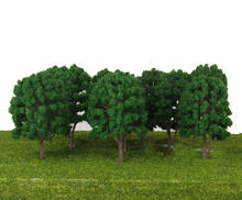 10pcs Plastic Model Tree for Railway Wargame Park Street Scenery HO Scale Green 2024 - buy cheap