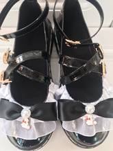 Japanese sweet lolita shoes kawaii girl tea party princess kawaii shoes pointed retro lace bowknot women shoes loli cosplay cos 2024 - buy cheap