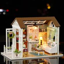 Caixa de madeira diy artesanal teatro casa de bonecas em miniatura caixas de cena bonito mini casa de boneca montagem de móveis modelo de casa de brinquedo 2024 - compre barato