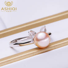 ASHIQI Real 925 Sterling Silver Ring for Women Natural Freshwater Pearl Jewelry Gift 2024 - buy cheap