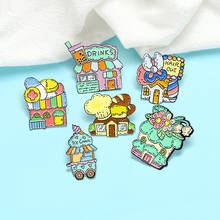 Lovely DRINKS Hair cut Pharmacy Ice cream truck bakery Enamel Pins Brooches Lapel Pin Shirt Bag Badge Jewelry Gift for Friends 2024 - buy cheap