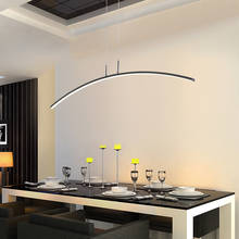 Lámpara de araña Led para restaurante, candelabro creativo de estilo nórdico, ovalado, largo, Simple y moderno, arco de arte para sala de estar y comedor 2024 - compra barato