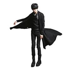 Men Black Gothic Punk Hip Hop Long Trench Coat Cloak Singer Cape Hot Sale Jacket Overcoat Version Outerwear Men Autumn Wear Man 2024 - buy cheap