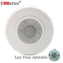 360 graus mini sensor de movimento infravermelho 110v 240v detector de movimento infravermelho automático pir sensor lux tempo interruptor de luz ajustável