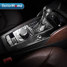 BETTERHUMZ Carbon Fiber Interior Trim For Audi A3 S3 2014-2018 Gear Shift Panel Buttons Armrest Box Sticker Styling Accessories 2024 - buy cheap