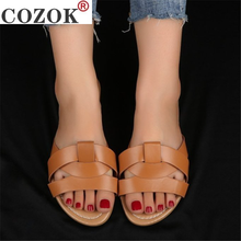 Summer 2021 New Women Sandals Fashion Pu Leather Set Foot Casual Flat Sandals Outdoor Beach Open Toe Women Slipper Zapatos Mujer 2024 - buy cheap