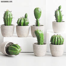 Plantas Artificiales de Cactus con maceta, decoración para el hogar con bonsái para sala de estar, 2021 2024 - compra barato