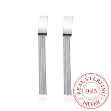 Серьги-гвоздики женские из серебра 925 пробы, с кисточками, на длинных цепочках, корейский стиль, 2020 2024 - купить недорого