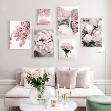 Cherry Blossoms Flowers Wall Art Pink Poster Decoration Home Canvas Painting Print Peony Nordic Decorative Pictrue Decor Art 2024 - buy cheap