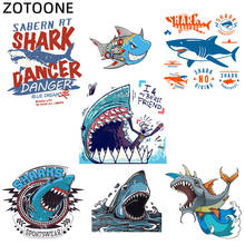 ZOTOONE Cute Shark Clothing Stickers Iron on Patches Diy Heat Transfers Patch for Clothes Boy Girl T-shirt Appliques Decoration 2024 - buy cheap