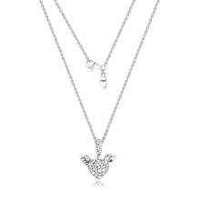 Colar feminino de prata esterlina 925 ckk, gargantilha com pingente de coração & asas de anjo, chakra, pingente 2024 - compre barato