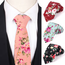 Corbata Floral para hombre y mujer, corbata ajustada de algodón para el cuello, corbatas informales para boda, trajes clásicos, corbatas ajustadas para el cuello, novedad 2024 - compra barato