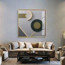 Pintura en lienzo para sala de estar, imágenes de pared de combinación dorada y negra para dormitorio, pasillo, pinturas nórdicas únicas, decoración del hogar 2024 - compra barato