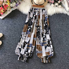 Boho National Wind Beamed Harem Pants 2021 Summer Printed Drape Casual Pants High Waist Nine-Point Trousers Bloomers Women zh902 2024 - buy cheap