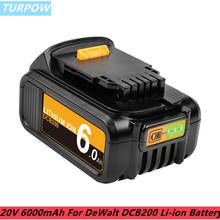 Turpow 20v 6000mah para dewalt dcb200 substituição máxima da ferramenta elétrica dcb184 dcb181 dcb182 dcb200 bateria recarregável 2024 - compre barato