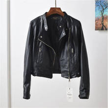 Pu Leather Jacket Women Fashion Bright Colors Black Motorcycle Coat Short Faux Leather Biker Jacket Soft Jacket Female 2024 - buy cheap