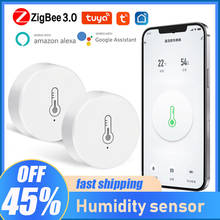 Tuya/SmartLife App ZigBee Smart Temperature And Humidity Sensor With Zigbee Hub Home Security Via Alexa Google Home Smart Home 2024 - buy cheap
