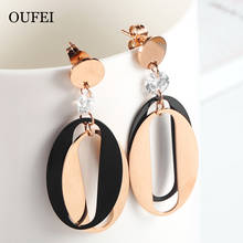 OUFEI tainless teel Jewelry Women Vogue 2019 Charm Rose Gold Drop Earrings Crystal Fine Jewelry Accessories Bohemian Mass Effect 2024 - buy cheap