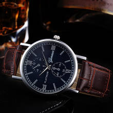 Relojes Geneva de lujo de cuarzo negro para hombre diseño Retro banda de cuero informal reloj de pulsera analógico de aleación reloj Relogio Masculino 2024 - compra barato
