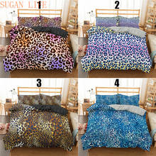 Leopardo jogo de cama rainha roupas macias sarja boêmio impressão capa edredão com fronhas 2/3pcs roupa cama 2024 - compre barato