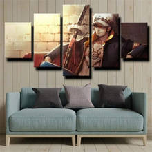 Arte da parede de lona anime, 5 peças pirata king imagens figura luo posteres e impressões moderna decoração de parede de casa pinturas 2024 - compre barato