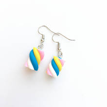 2021 New Design Cute Cotton Candy Drop Earrings Polymer Clay Lovely Sweet Candy Dangle Earrings Girl Kids Birthday Party Jewelry 2024 - buy cheap