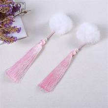 Acessórios para cabelo em estilo chinês para mulheres lolita, kawaii hanfu, cosplay, bola de cabelo, grampo de cabelo, borla rosa, acessórios para cabelo, 1 par 2024 - compre barato