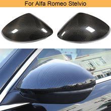 Cubiertas de espejo retrovisor lateral, tapas de fibra de carbono para Alfa Romeo Stelvio 2017 2018, estilo adicional, un par 2024 - compra barato