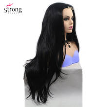 StrongBeauty-peluca rizada larga para mujer, pelo negro degradado, Rubio/gris, de encaje sintético, Top Line 2024 - compra barato
