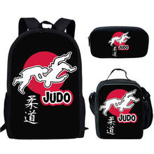 Conjunto de mochilas escolares para judo, 3pçs, legal, infantil, mochila de jiu-jitsu, bolsa de livros, primário, estudante, lancheira, estojo para lápis 2024 - compre barato