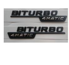 Matt Black BITURBO 4MATIC Letters Badge Emblem for AMG 2024 - buy cheap