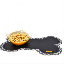 Easy Wipe Cleaning Pet Dogs Cats Bowl Mat Pad Puppy Bed Pet Supplies Cute Bone Shape Food Contaier Water Bottle Feeding Placemat 2024 - buy cheap