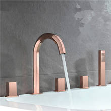 Tuqiu-torneira de banheira com misturador dourado rosa para banheira, uma extensão, banheiro, aço inoxidável 2024 - compre barato