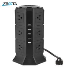 Vertical Power Strip Tower Surge Protector 2/3 Layers 8/12 Outlets US Electric Plug USB Charger 6.5ft Extension Cord Home Office 2024 - buy cheap
