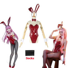 Костюм для косплея любимой в Фране Zero Two Bunny Girl, костюм для косплея 02, сексуальный женский комбинезон, красный кожаный костюм на Хэллоуин 2024 - купить недорого