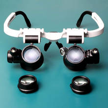 Gafas con diadema tipo lupa con iluminación LED, lupa Binocular de 8X, y 23X 15X, lámpara de reparación tallada, lupa de aumento 2024 - compra barato