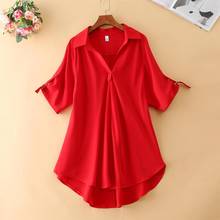 Women's Spring Summer Style Chiffon Blouses Shirt Women's Elegant Turn-down Collar Short Sleeve Solid Color Loose Tops SP230 2024 - buy cheap