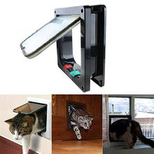 Откидная дверь для домашних питомцев, водонепроницаемое окно с 4 способами блокировки для маленьких питомцев, кошек и собак 2024 - купить недорого