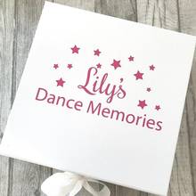 Personalised Dance Memories White Gift Box with Ribbon tie, Baby Girl Hobby Memory Keepsake Box Present Gift, Love Special, 2024 - buy cheap