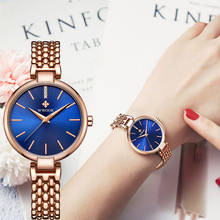 Relógio feminino luxuoso com strass wwoor, relógio de pulso de ouro rosa de alta qualidade com pulseira, vestimenta elegante para mulheres, presente xfcs 2024 - compre barato