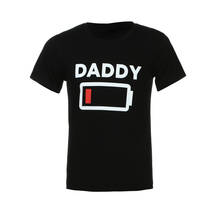 Новинка, Мужская блузка с коротким рукавом и надписью, топы, футболка, семейная Одинаковая одежда для мальчиков 2024 - купить недорого