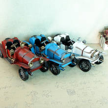 Automóveis clássicos vintage vermelhos artesanais, modelo de carro retrô de ferro em miniatura, decoração de casa, artesanato de mesa, brinquedos para crianças 2024 - compre barato